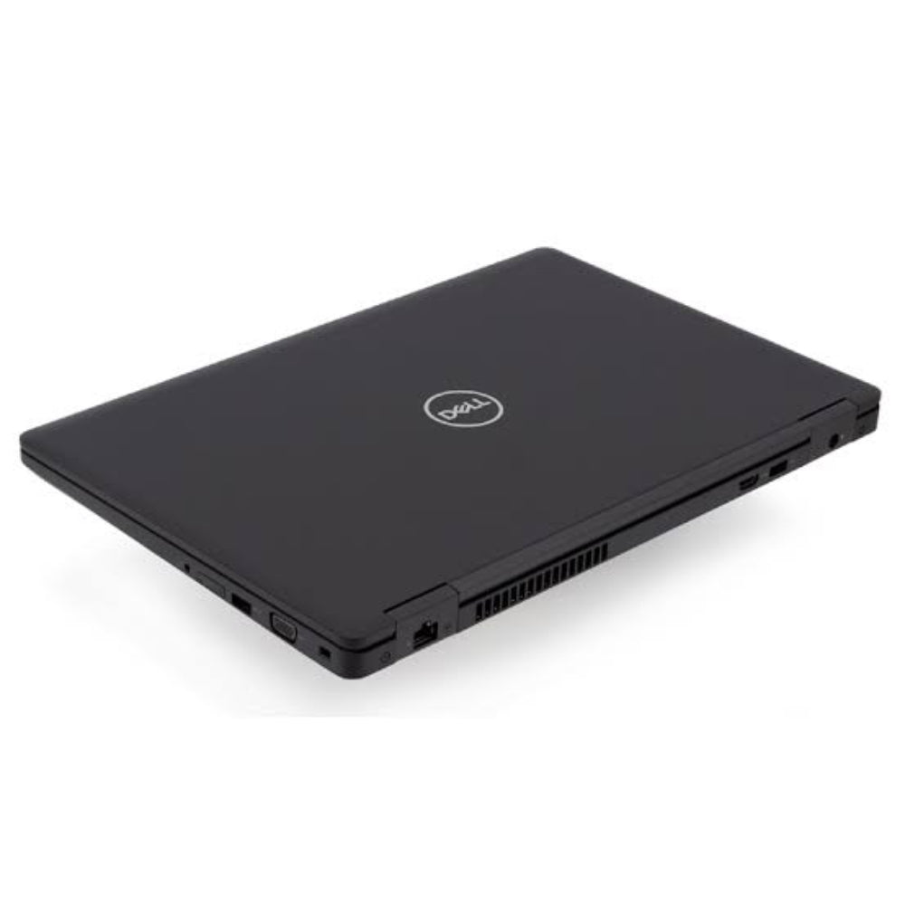 Black Dell laptop on a white background