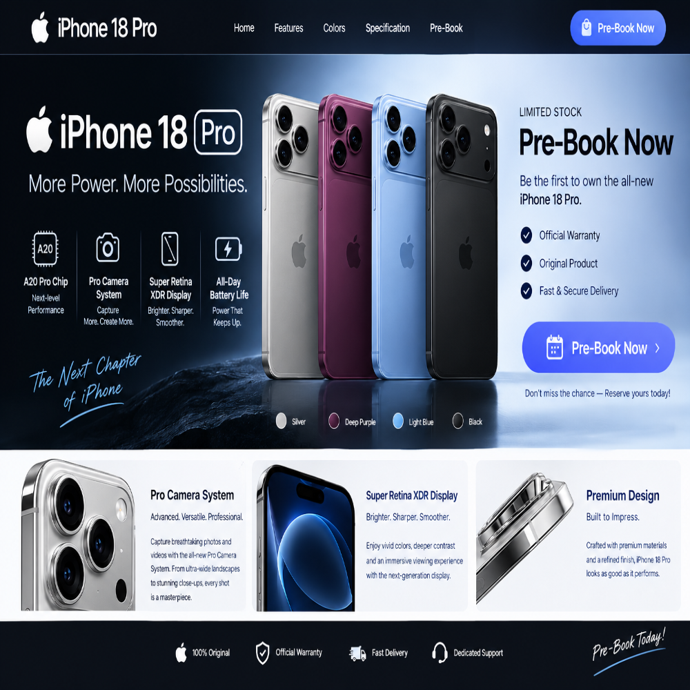 iPhone 18 Pro Max — Pre-Booking Slot (PKR 20,000 Advance)